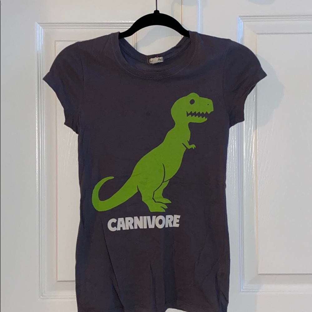 NWOT UO Graphic Green Dinosaur Carnivore Grey T-shirt